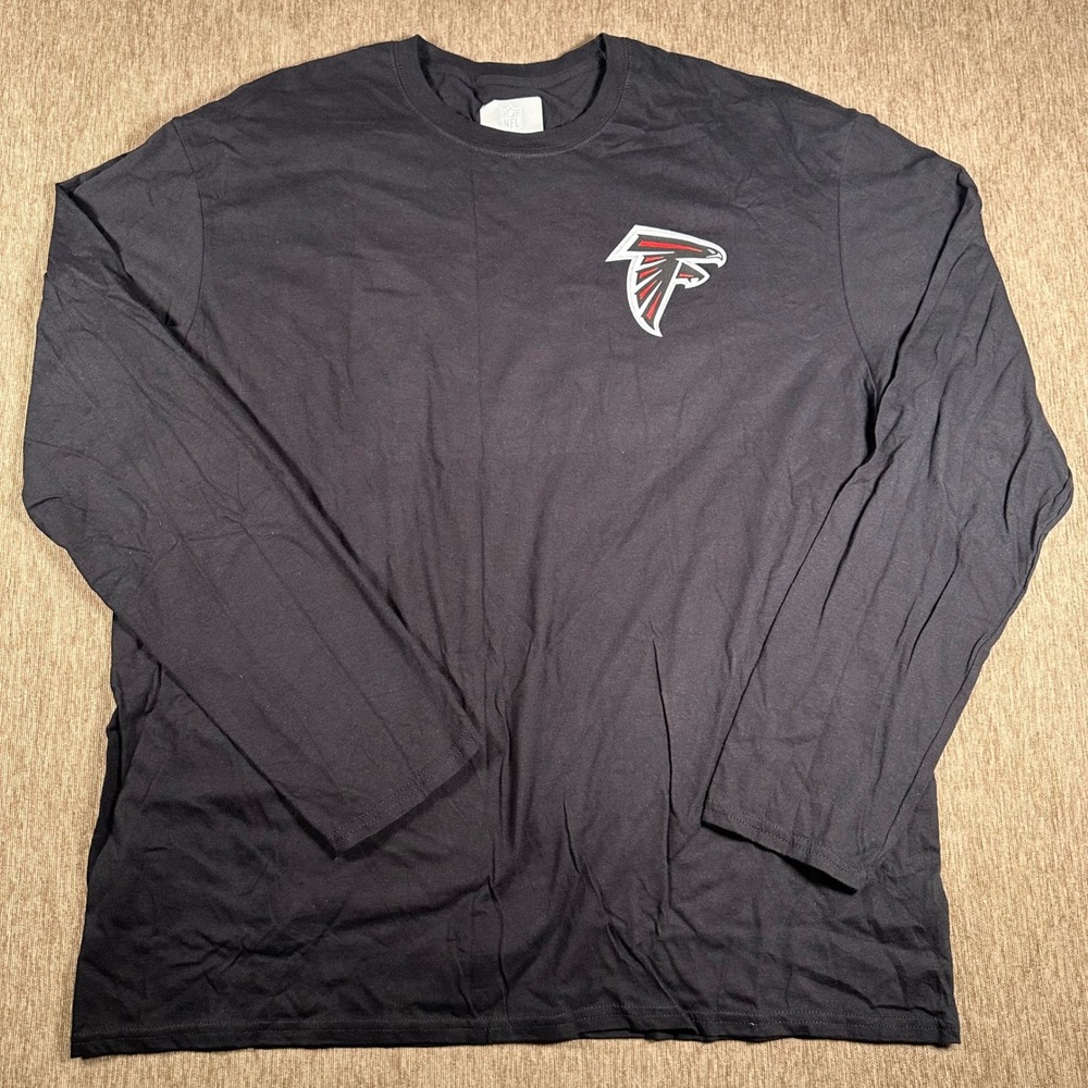 NFL Atlanta Falcons Mens 2XL Black Long Sleeve Graphic T-Shirt Football Logo